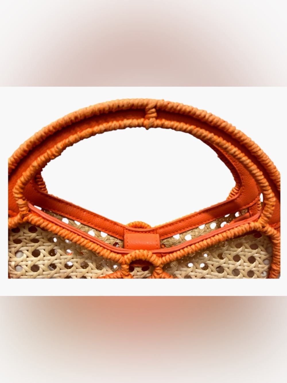 Vintage Orange Citrus Slice Wicker Rattan Circular Novelty Bag - Picture 2 of 15
